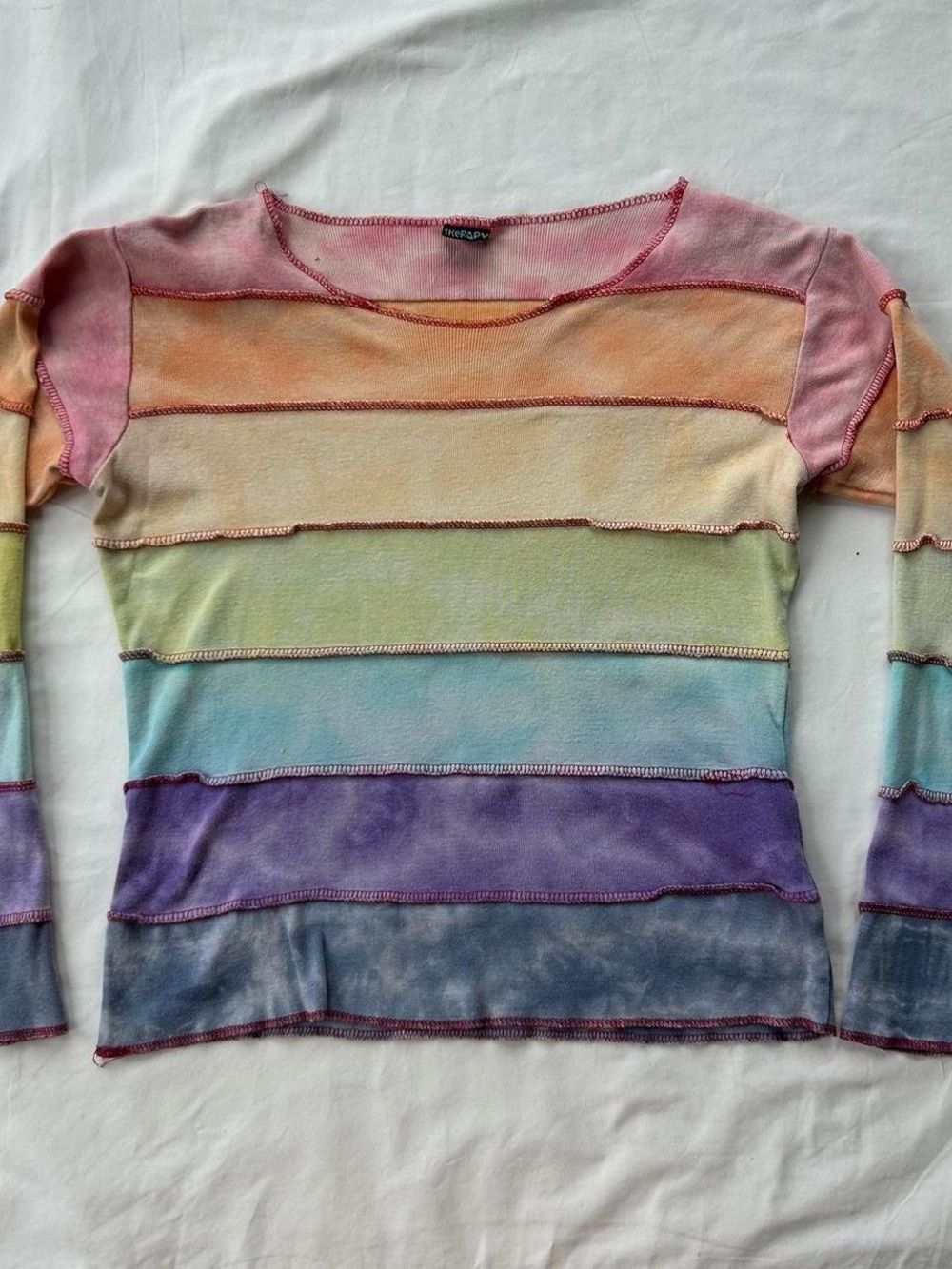 Shop Therapy Rainbow Striped Long Sleeve Top